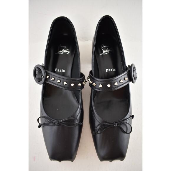 Christian Louboutin Mamastrapita Spikes 30 Black Maryjane Ballet Heel Flat 41 - Picture 9 of 16